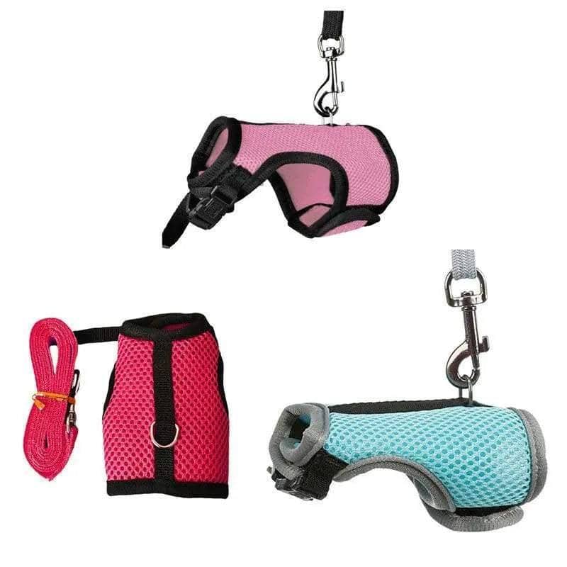 Small Animal Harness with Lead - Rose Red, Medium (Chest 18-25 cm) - view 3