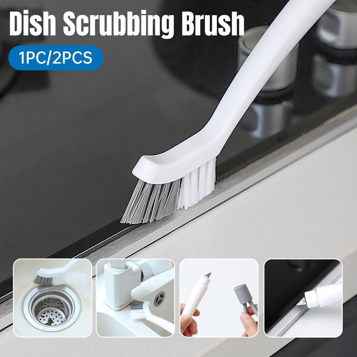 Small Brush for Bathroom Tile Gap and Corner Seam Cleaning Tool, Pack of 2 - view 2