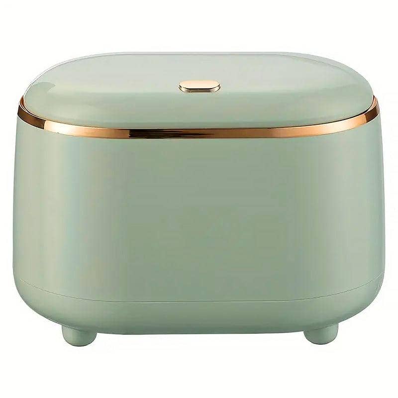 Small Desktop Trash Can with Pop-Up Lid - Green