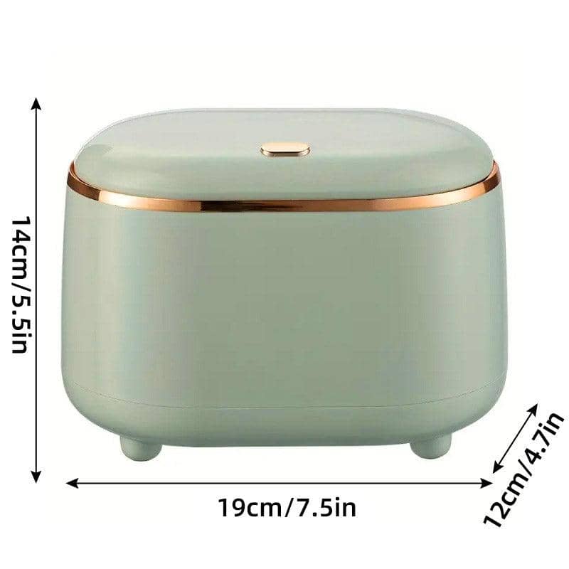 Small Desktop Trash Can with Pop-Up Lid - Green - view 4