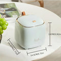 Small Desktop Wastebasket Mini Desk Bin with Hidden Bag Layer - Blue - view 4