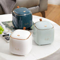 Small Desktop Wastebasket Mini Desk Bin with Hidden Bag Layer - Blue - view 6