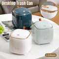 Small Desktop Wastebasket Mini Desk Bin with Hidden Bag Layer - Green - view 2