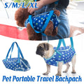 Small Dog Carrier Bag, Four-Legged Shoulder Style - Blue Polka Dot, Size M (Chest 32 cm) - view 2
