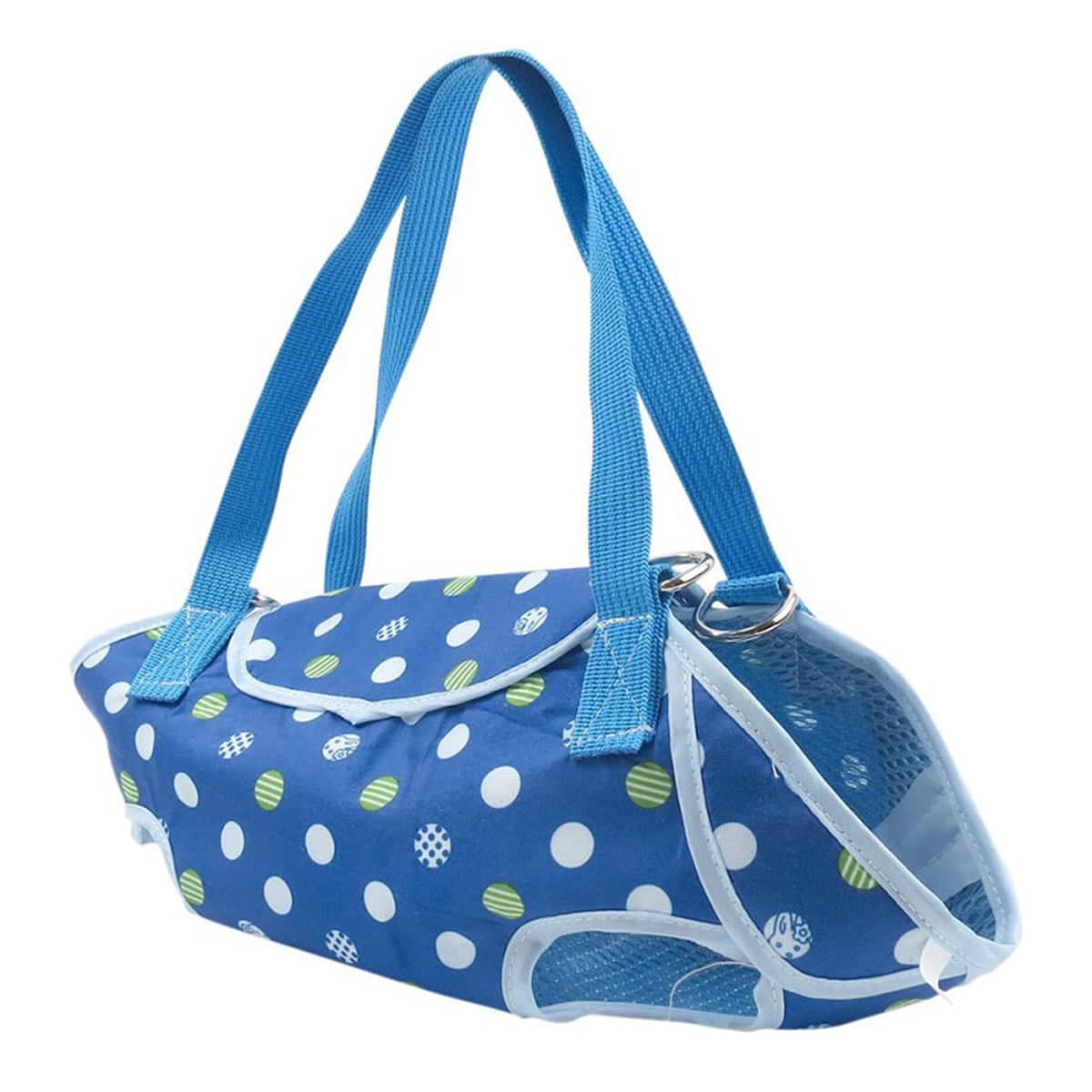 Small Dog Carrier Bag, Four-Legged Shoulder Style - Blue Polka Dot, Size M (Chest 32 cm) - view 3