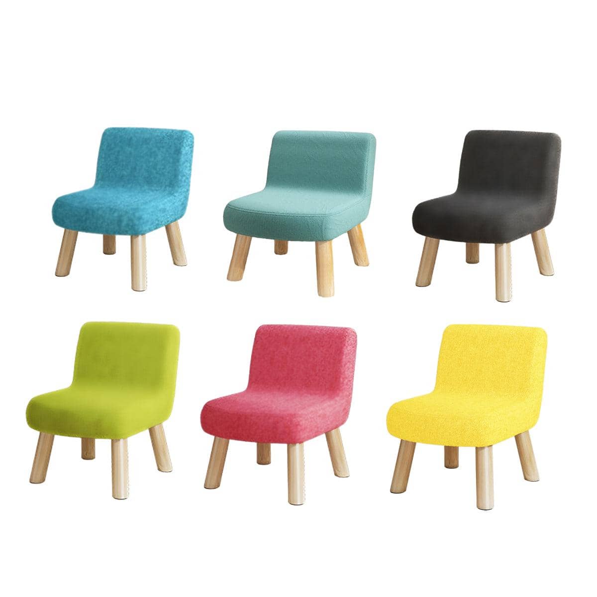 Small Fabric Accent Chair with Wood Legs - Pink - view 3