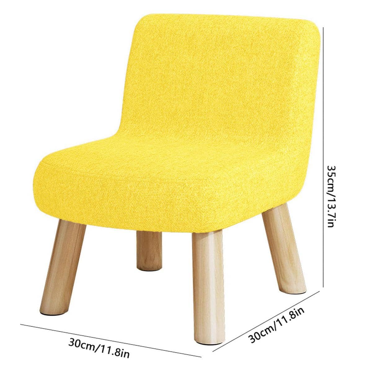 Small Fabric Accent Chair with Wood Legs - Pink - view 4