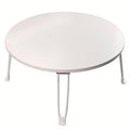 Small Foldable Round Laptop Desk and Bed Table for Home Office, White - view 2