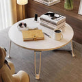 Small Foldable Round Laptop Desk and Bed Table for Home Office, White - view 5