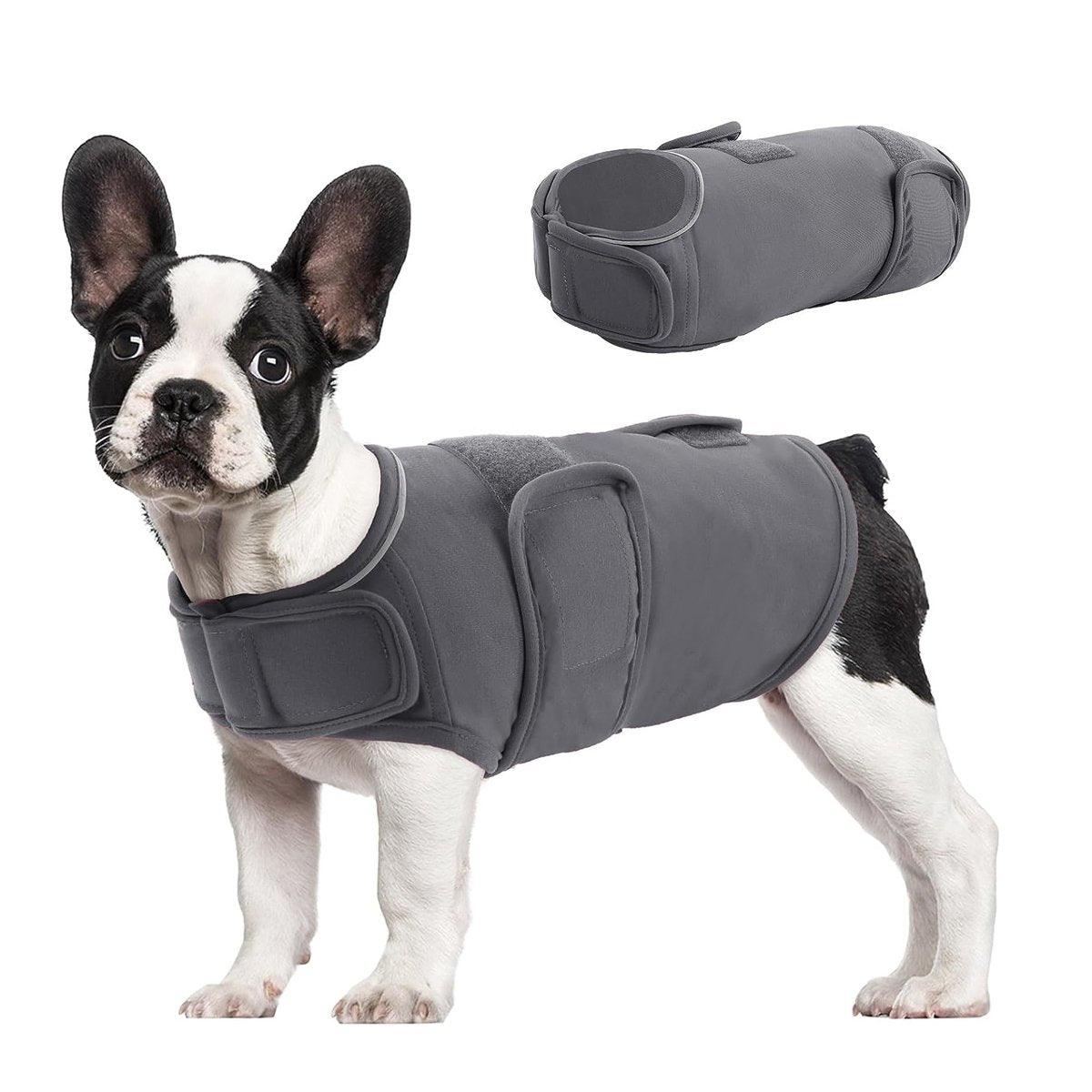 Small Grey Dog Vest Jacket with Reflective Stripes - Size S (Chest 30-40 cm) - view 11
