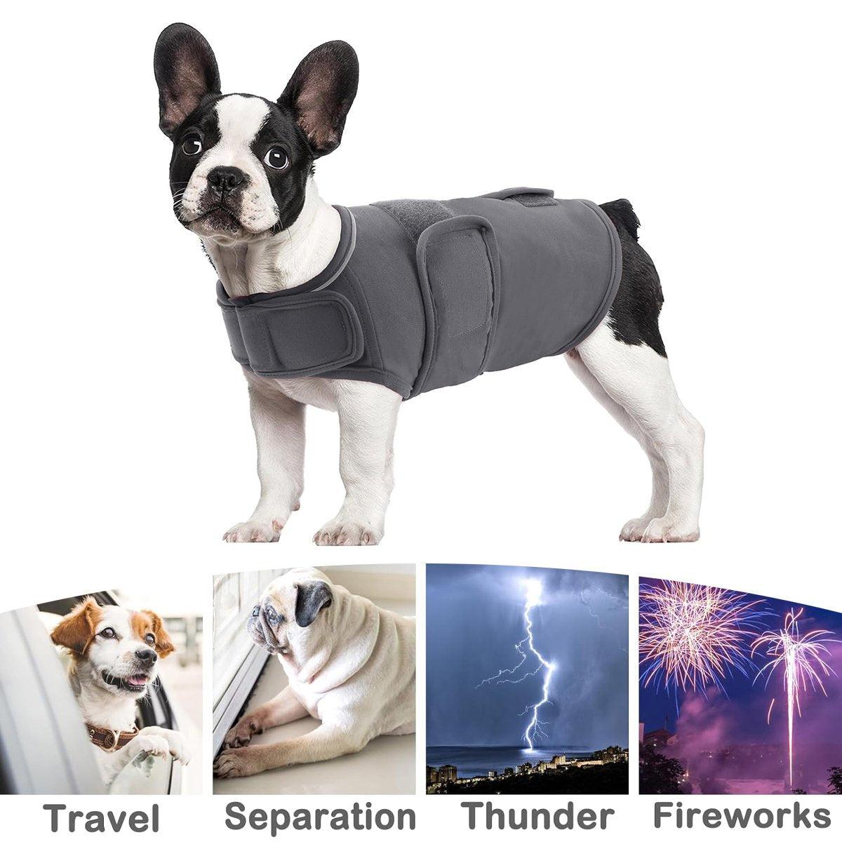 Small Grey Dog Vest Jacket with Reflective Stripes - Size S (Chest 30-40 cm) - view 8