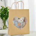 Small Kraft Paper Gift Tote Bag with Window, 21 x 25.5 x 10 cm - Square Window, Pack of 20 - view 5