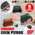 Small Leather Coin Purse with Clasp for Women - Blue - view 2
