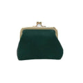 Small Leather Coin Purse with Clasp for Women - Dark Green