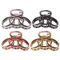 Small Metal Hair Claw Clips, Three Ring Design, Pack of 4, Assorted Colours - view 2