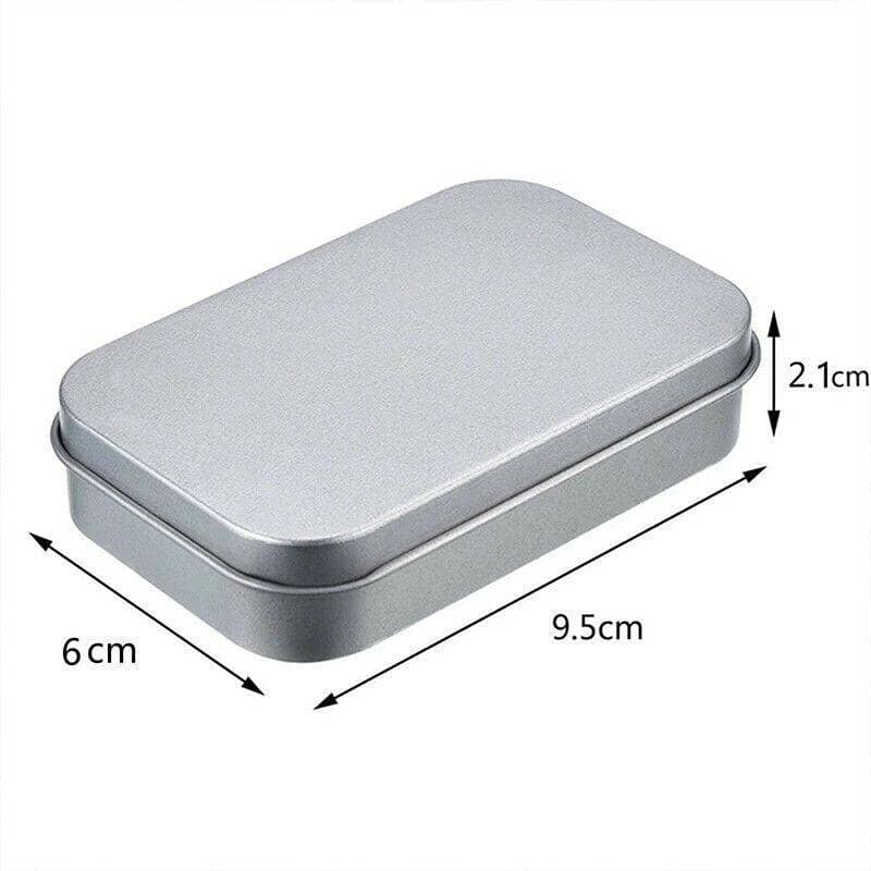 Small Metal Hinged Storage Tin Boxes with Lid - Pack of 6, Matte Silver - view 3