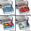Small Metal Hinged Storage Tin Boxes with Lid - Pack of 6, Matte Silver - view 5