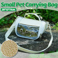 Small Pet Carrying Bag Canvas Rattan Travel Carrier for Hamsters and Birds, 20 x 13 cm