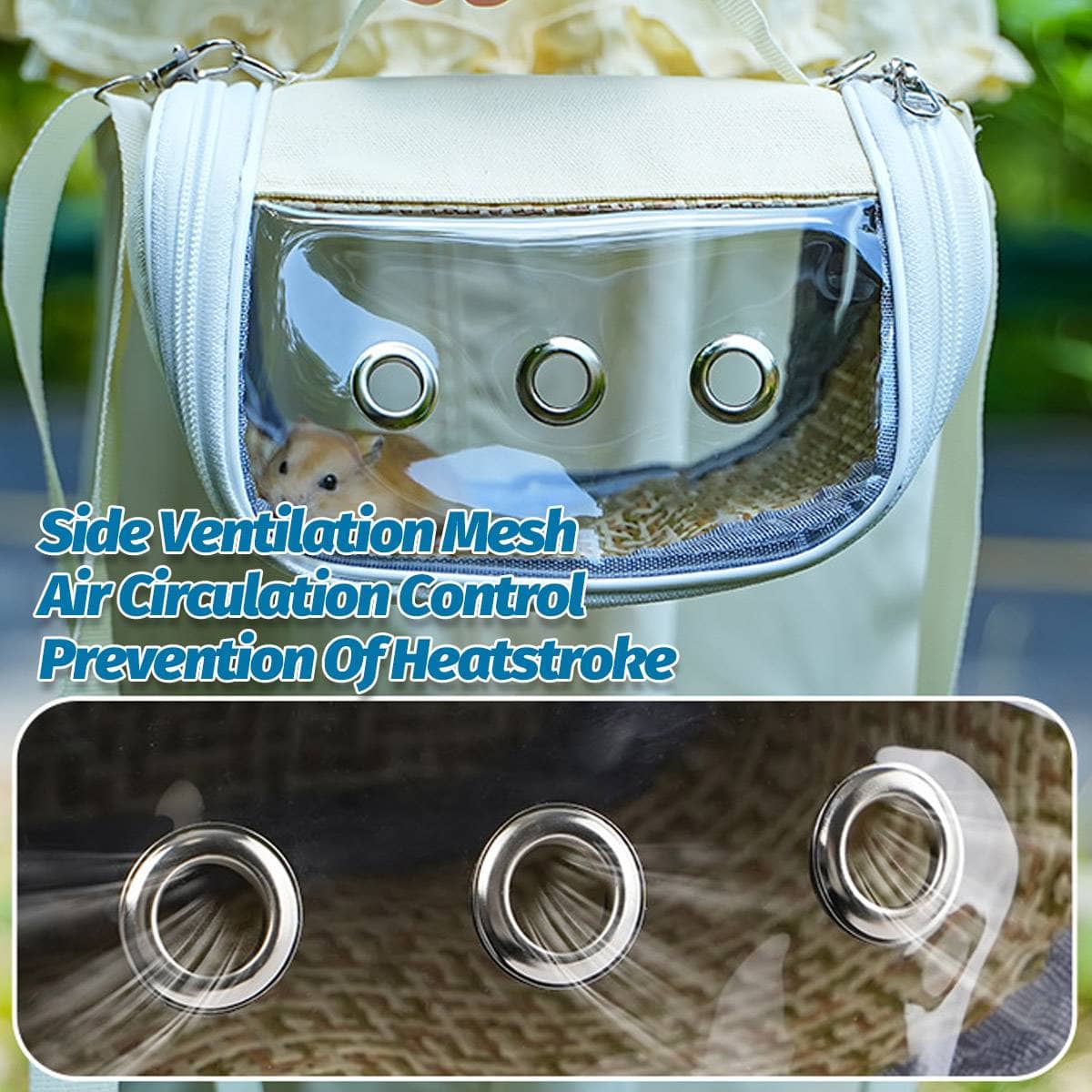 Small Pet Carrying Bag Canvas Rattan Travel Carrier for Hamsters and Birds, 20 x 13 cm - view 4
