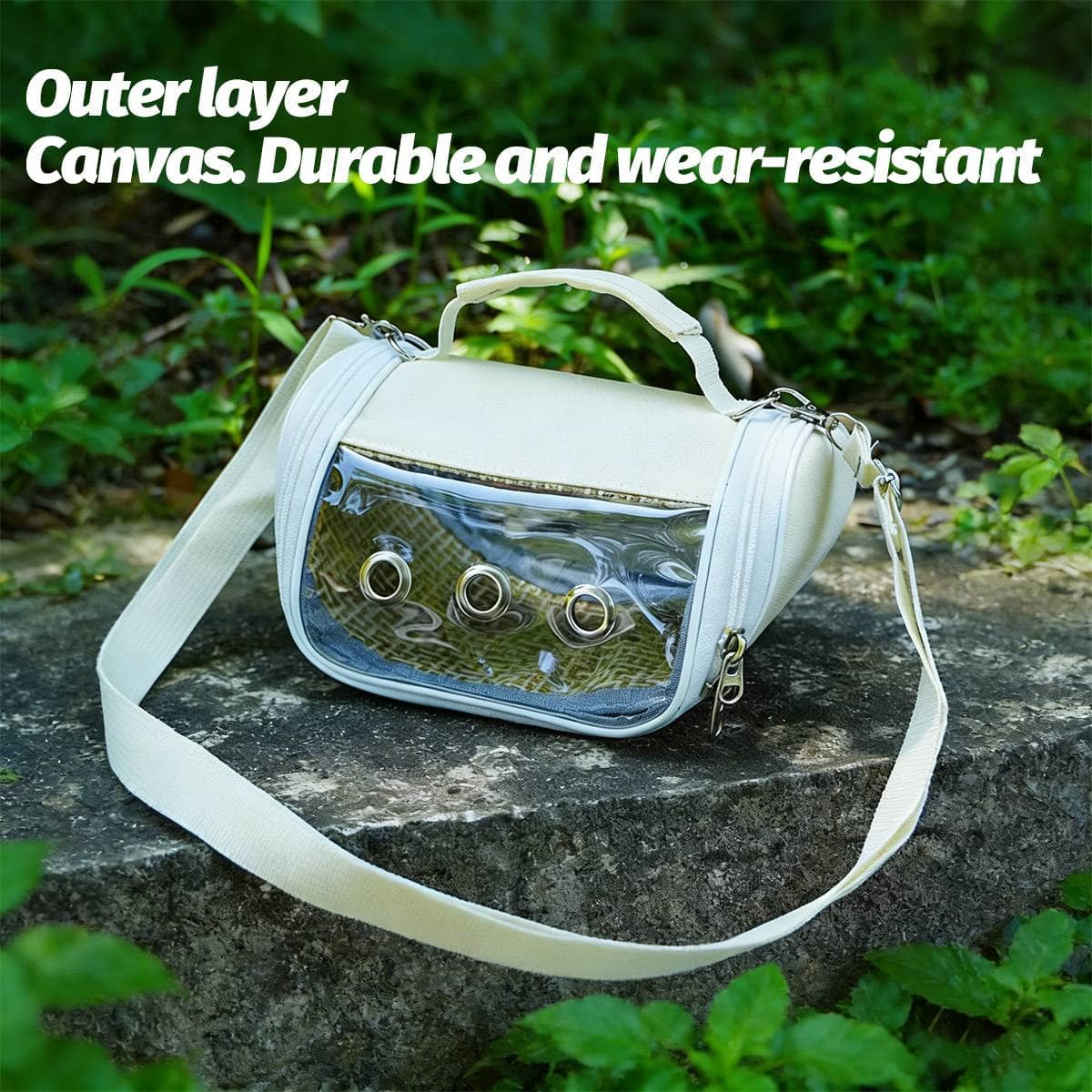 Small Pet Carrying Bag Canvas Rattan Travel Carrier for Hamsters and Birds, 20 x 13 cm - view 5