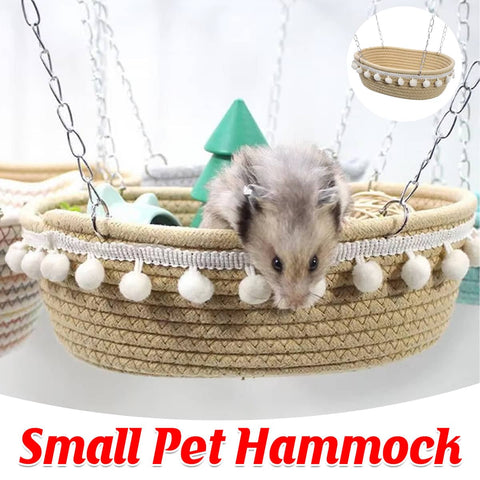 Small Pet Hammock Bed for Hamsters, Guinea Pigs and Rats, Cotton Hanging Cage Nest