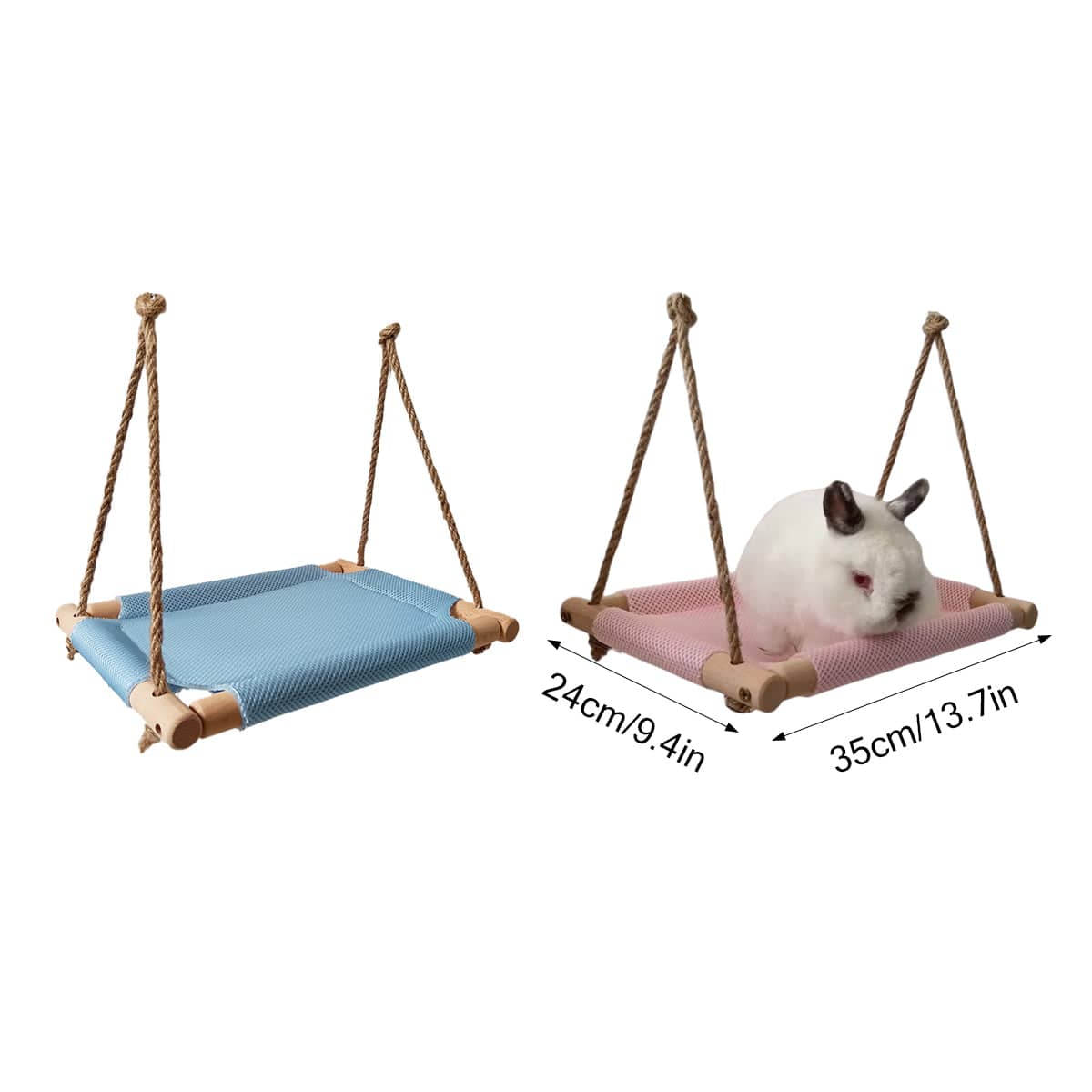 Small Pet Hammock, Breathable Mesh Hanging Bed - Blue, 35 x 24cm - view 4