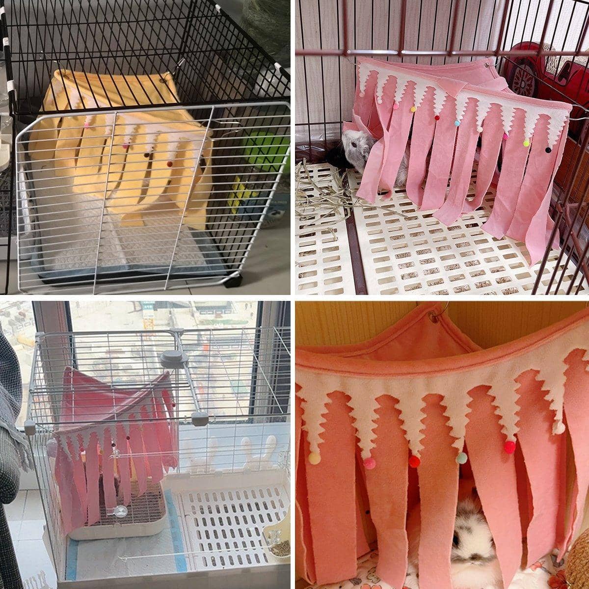 Small Pet Hammock Hideout House with Tassel Shelter - Pink, Small (30 x 23 cm) - view 5