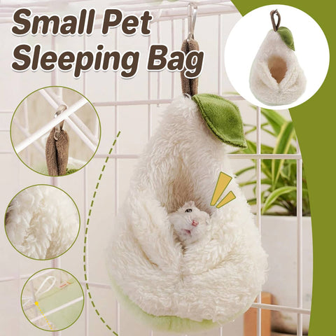 Small Pet Sleeping Bag, Pear Shape, Green and White