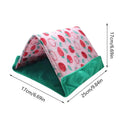Small Pet Tent Sleep Mat 2-In-1 Foldable Cosy Pet Den - Pink Strawberry Print - view 4