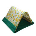 Small Pet Tent Sleep Mat 2-In-1 Foldable Cosy Pet Den - Yellow Pineapple Print