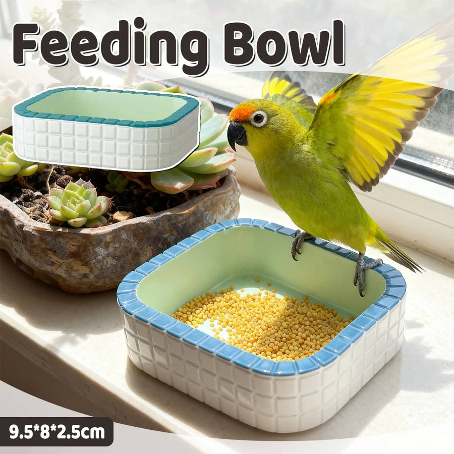 Small Pet Water and Food Bowl, Non Slip Resin Dish for Birds and Small Animals