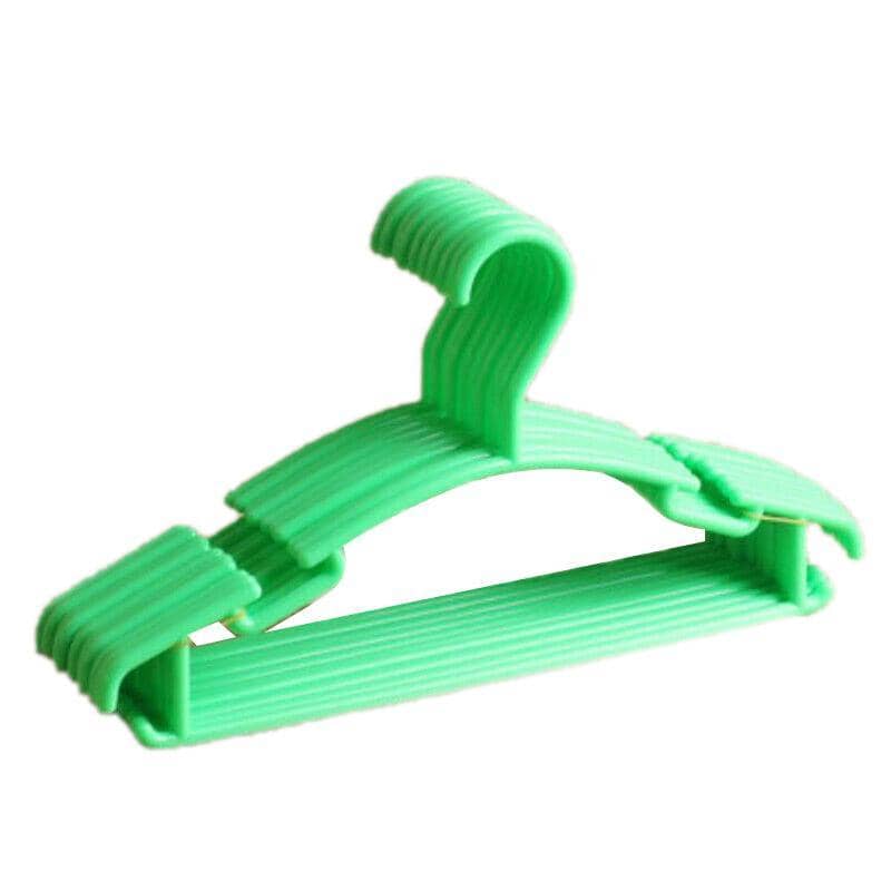 Small Plastic Clothes Hangers for Kids, Pack of 10 - Green