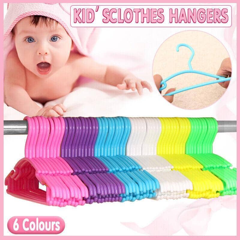 Small Plastic Clothes Hangers for Kids, Pack of 10 - Green - view 2