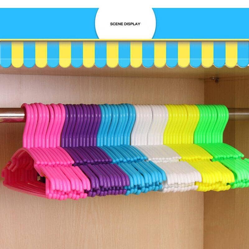 Small Plastic Clothes Hangers for Kids, Pack of 10 - Green - view 4