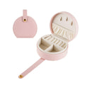 Small Portable PU Leather Jewellery Box Travel Case for Necklace Ring and Earring - Pink