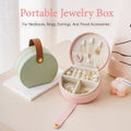 Small Portable PU Leather Jewellery Box Travel Case for Necklace Ring and Earring - Pink - view 2
