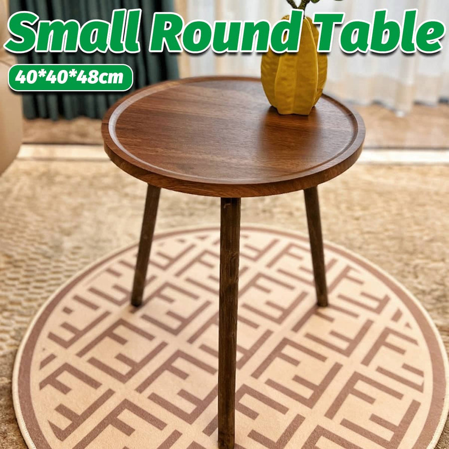Small Round Coffee Table with Raised Edges for Living Room, Bedroom and Sofa Side