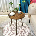 Small Round Coffee Table with Raised Edges for Living Room, Bedroom and Sofa Side - view 5