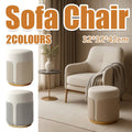 Small Round Stool with Solid Wood Frame - Champagne - view 2
