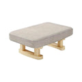 Small Solid Wood Fabric Footstool - Beige