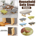 Small Solid Wood Fabric Footstool - Green - view 2