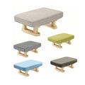 Small Solid Wood Fabric Footstool - Green - view 3