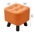 Small Square Ottoman Footstool 28 x 28 x 28cm with Wood Legs - Grey - view 4
