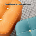 Small Square Ottoman Footstool 28 x 28 x 28cm with Wood Legs - Orange - view 5