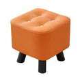 Small Stool with Scratch-Resistant Leather Seat - Orange, 28 x 28 x 24 cm