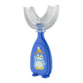 Small U-Shaped Kids Toothbrush with Soft Silicone Head (4.5 cm) - Blue