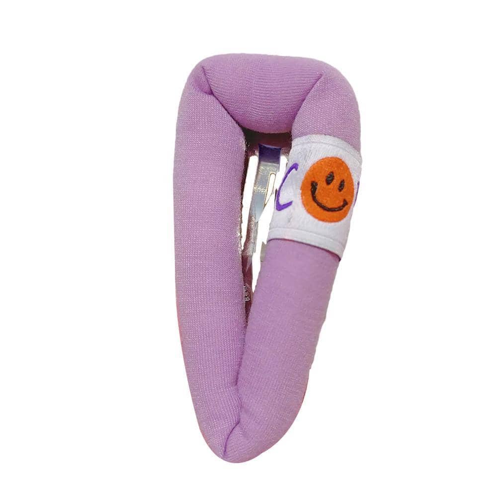 Smiley Face Hair Bangs Clip Barrette - Light Purple
