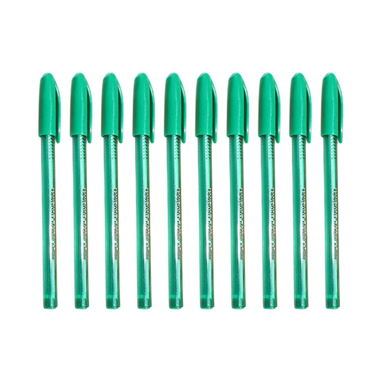 Smooth Writing Ballpoint Pens - Green, Pack of 10
