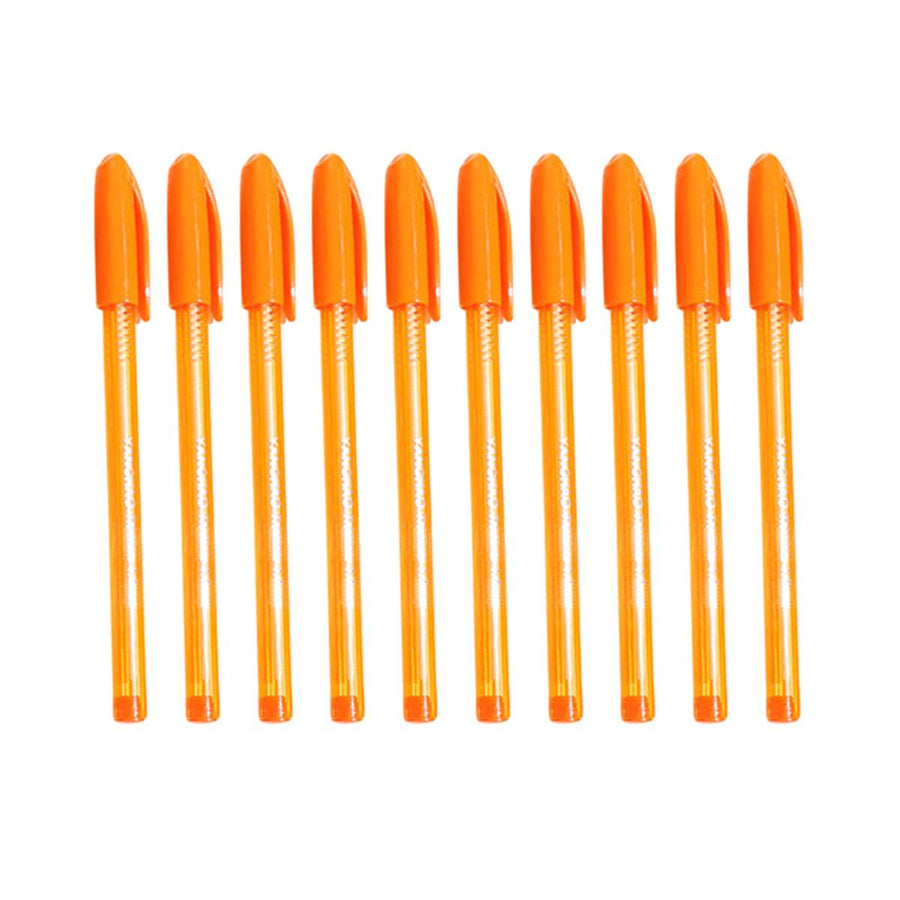 Smooth Writing Ballpoint Pens - Orange, Pack of 10