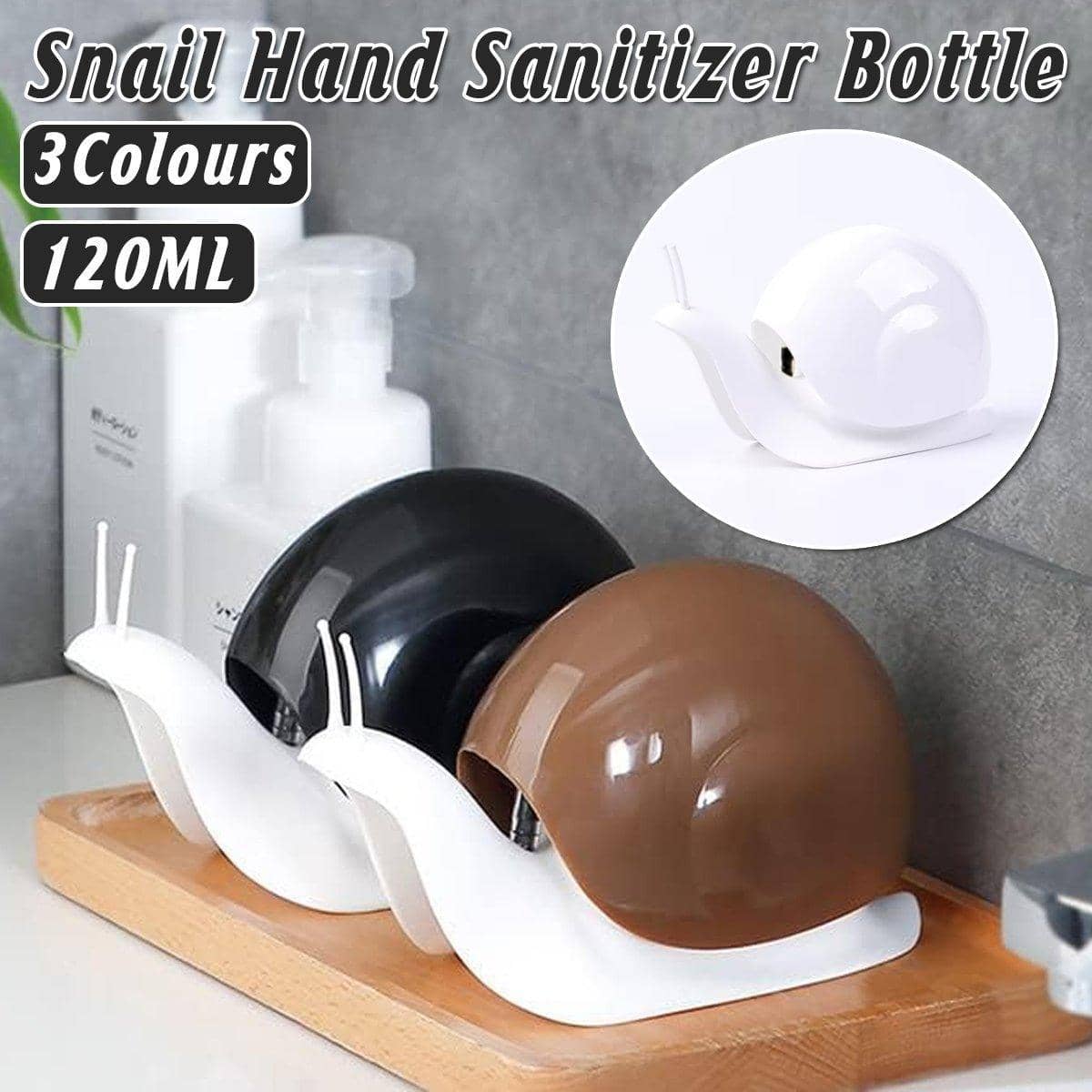 Snail Lotion Dispenser Bottle for Bathroom - Black - view 2